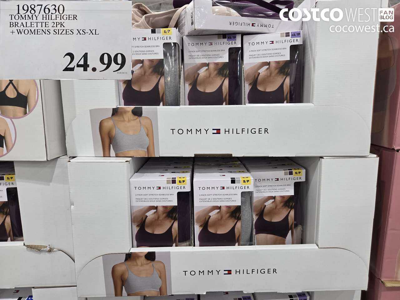 1987630 TOMMY HILFIGER BRALETTE 2PK + WOMENS SIZES XS-XL $24.99