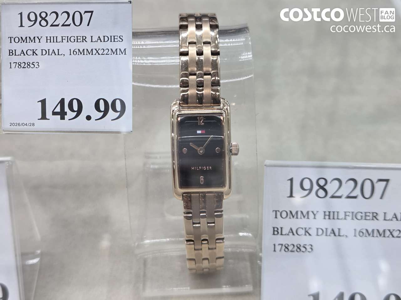 1982207 TOMMY HILFIGER LADIES BLACK DIAL, 16MMX22MM 1782853 $149.99