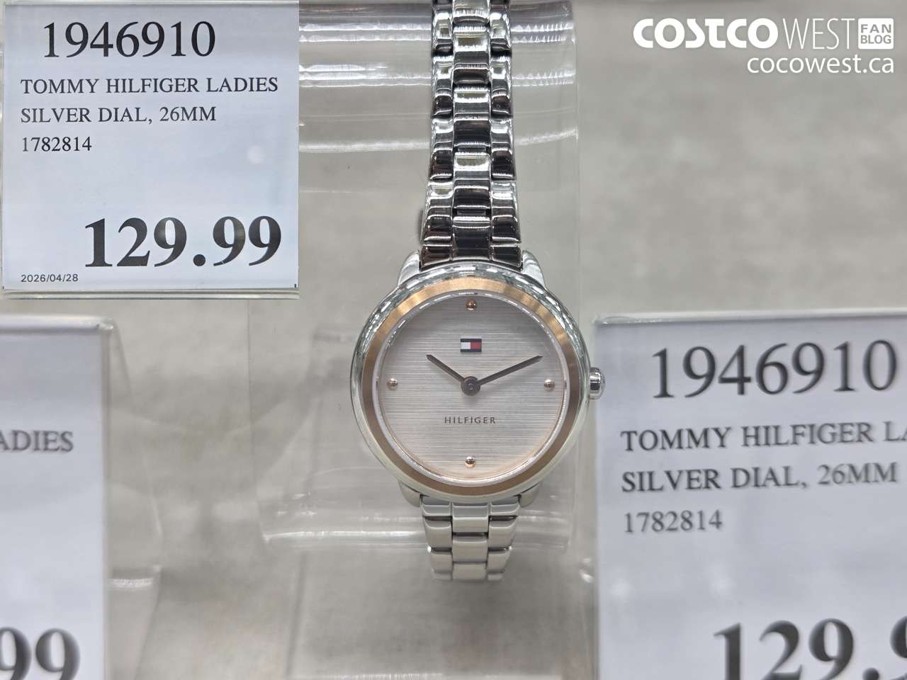 1946910 TOMMY HILFIGER LADIES SILVER DIAL, 26MM 1782814 $129.99