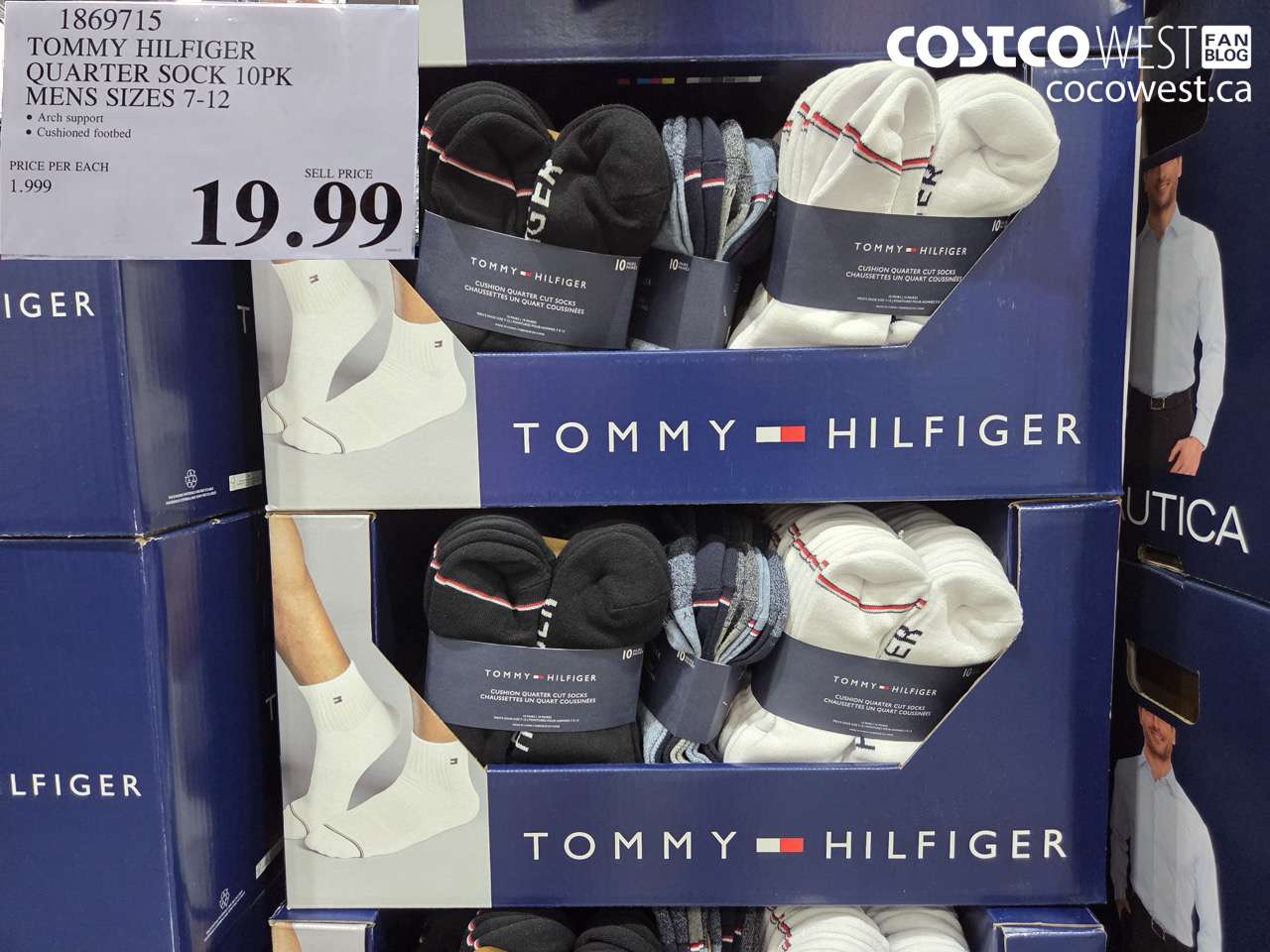 1869715 TOMMY HILFIGER QUARTER SOCK 10PK MENS SIZES 7-12 $19.99