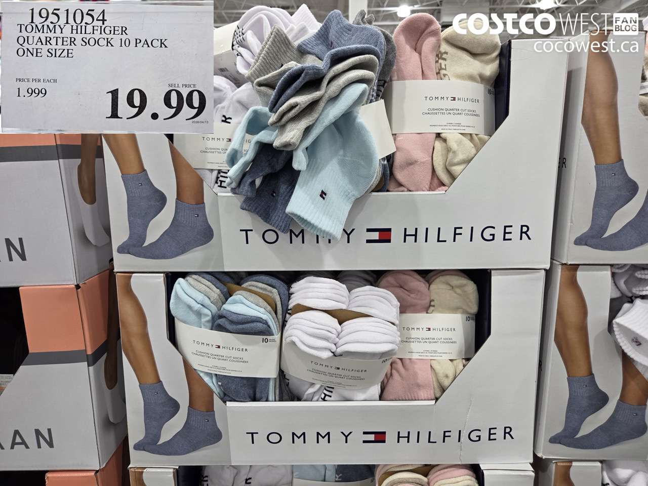 1951054 TOMMY HILFIGER QUARTER SOCK 10 PACK ONE SIZE $19.99
