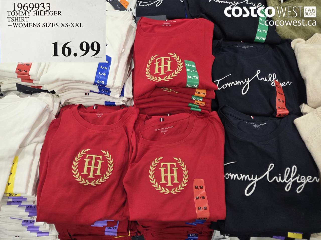 196933 TOMMY HILFIGER TSHIRT + WOMENS SIZES XS-XXL $16.99