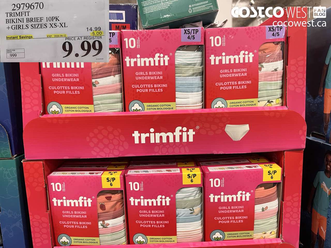 2979670 TRIMFIT BIKINI BRIEF 10PK +GIRLS SIZES XS-XL ($5.00 INSTANT SAVINGS EXPIRES ON 2026-04-12) $9.99