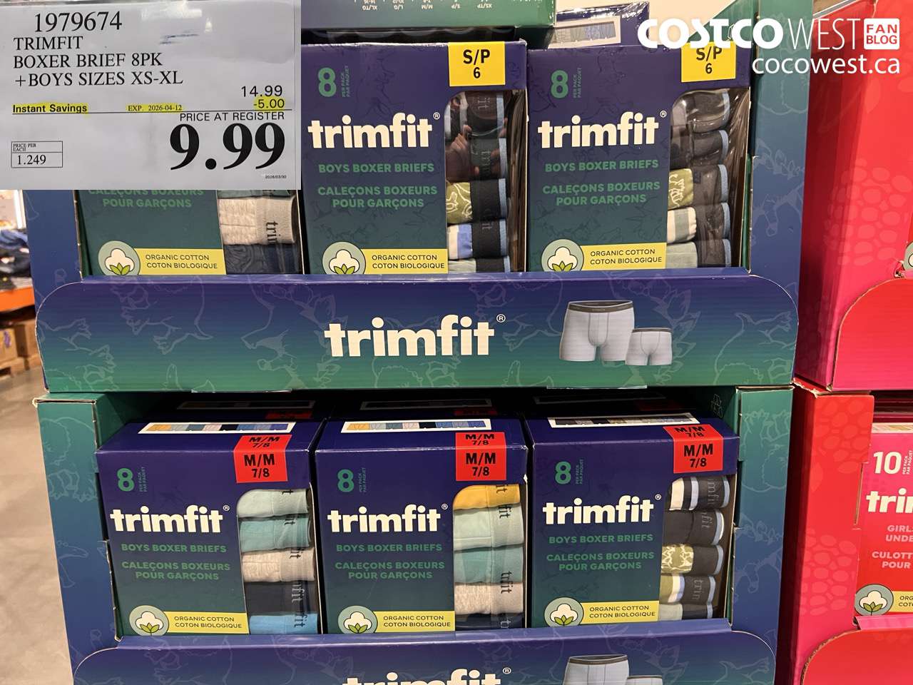 1979674 TRIMFIT BOXER BRIEF 8PK + BOYS SIZES XS-XL ($5.00 INSTANT SAVINGS EXPIRES ON 2026-04-12) $9.99