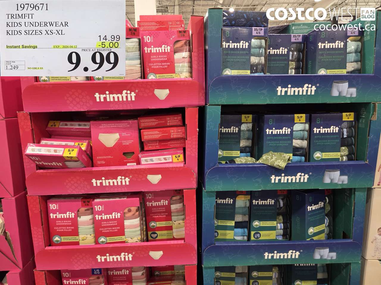 1979671 TRIMFIT KIDS UNDERWEAR KIDS SIZES XS-XL ($5.00 INSTANT SAVINGS EXPIRES ON 2026-04-12) $9.99