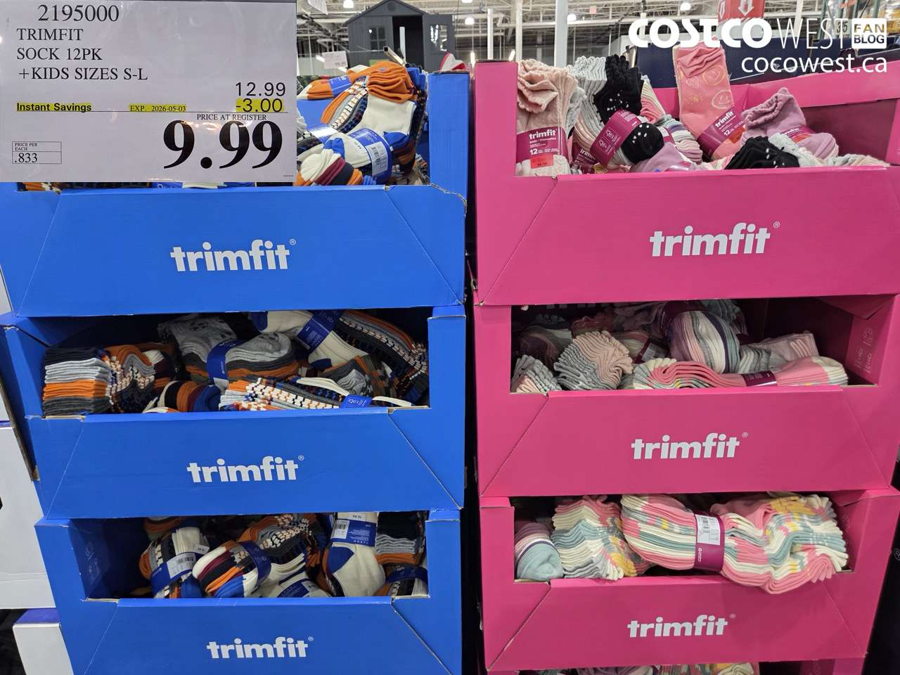 2195000 TRIMFIT SOCK 12PK +KIDS SIZES S-L ($3.00 INSTANT SAVINGS EXPIRES ON 2026-05-03) $9.99