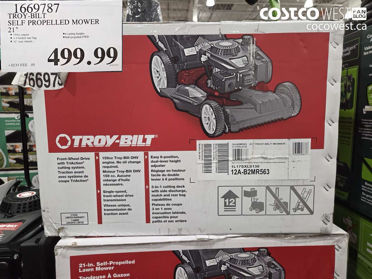 1669787 TROY-BILT SELF PROPELLED MOWER 21