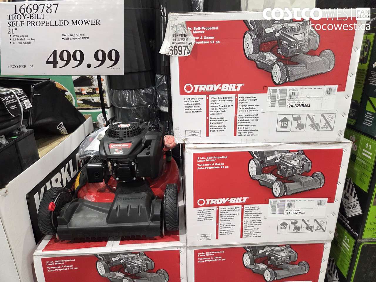 16669787 TROY-BILT SELF PROPELLED MOWER 21 INCH $499.99