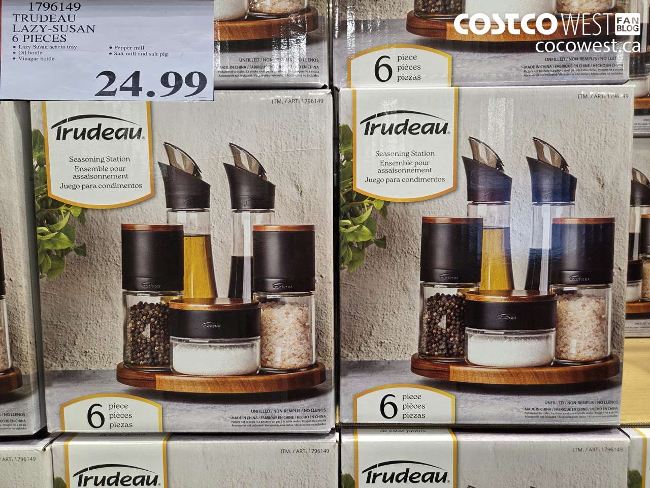 1796149 TRUDEAU LAZY-SUSAN 6 PIECES $24.99