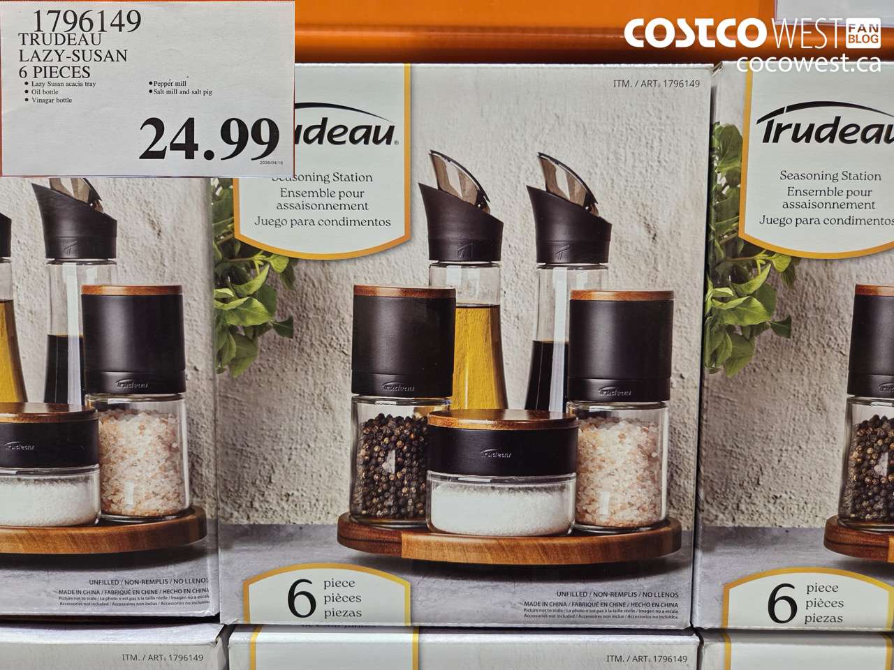 1796149 TRUDEAU LAZY-SUSAN 6 PIECES $24.99