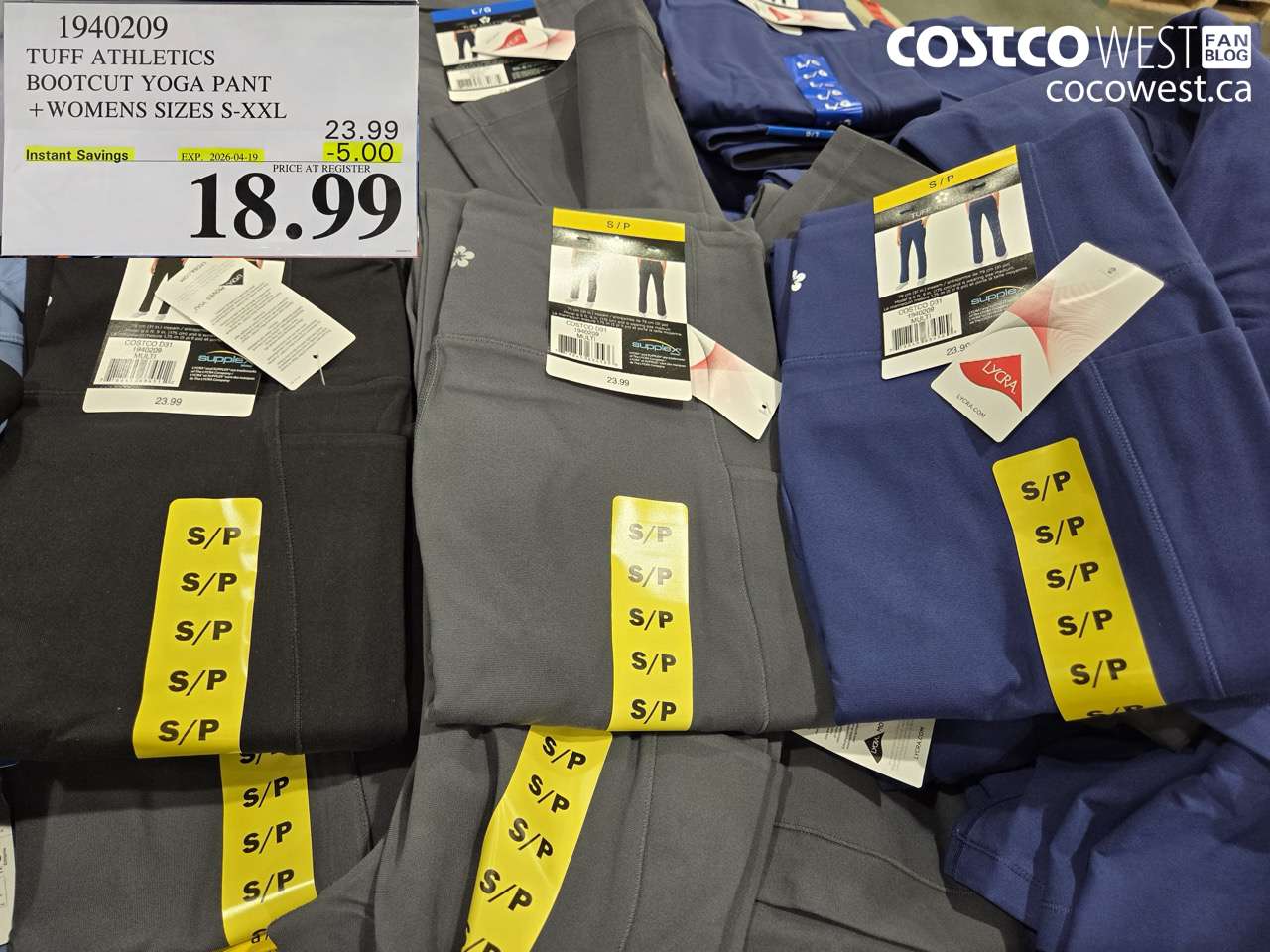 1940209 TUFF ATHLETICS BOOTCUT YOGA PANT + WOMENS SIZES S-XXL ($5.00 INSTANT SAVINGS EXPIRES ON 2026-04-19) $18.99