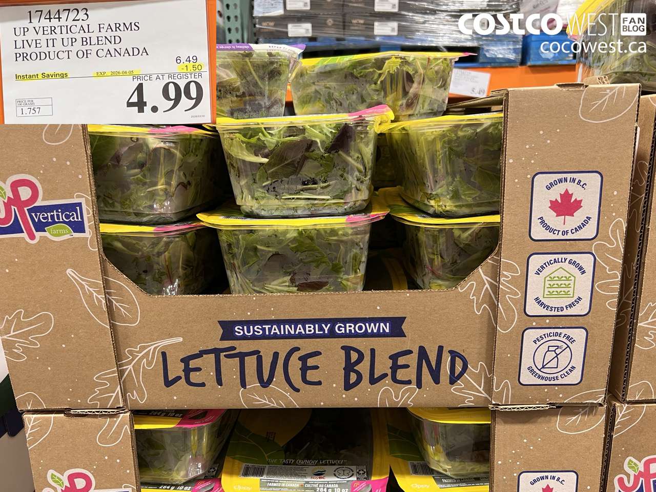 1744723 UP VERTICAL FARMS LIVE IT UP BLEND PRODUCT OF CANADA ($1.50 INSTANT SAVINGS EXPIRES ON 2026-04-05) $4.99