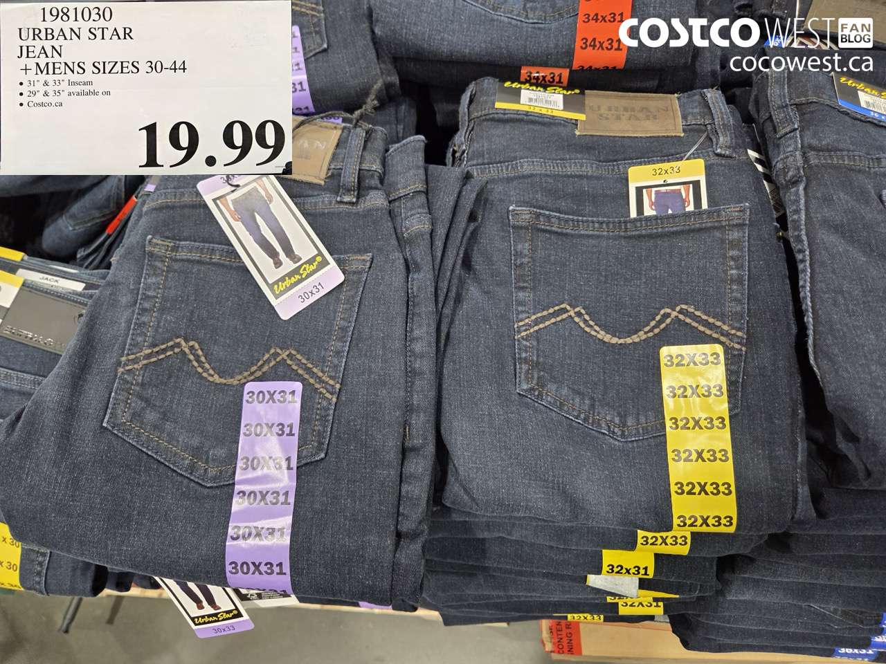 1981030 URBAN STAR JEAN + MENS SIZES 30-44 $19.99