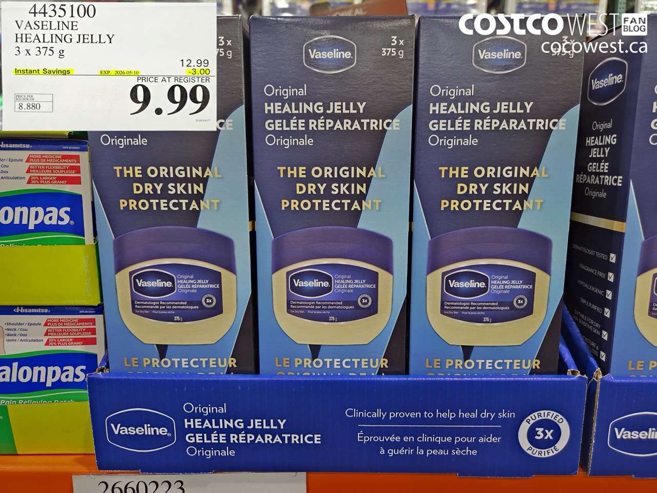 4435100 VASELINE HEALING JELLY 3 X 375G ($3.00 INSTANT SAVINGS EXPIRES ON 2026-05-10) $9.99