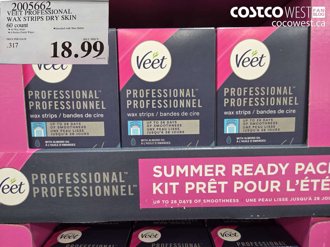 206562 VEET PROFESSIONAL WAX STRIPS DRY SKIN 60 COUNT $18.99