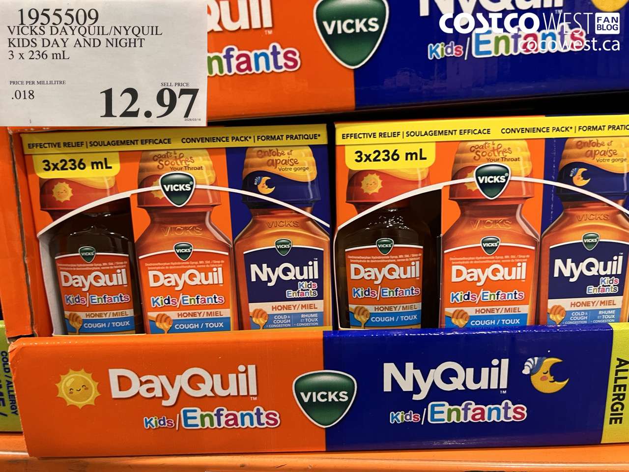 1955509 VICKS DAYQUIL/NYQUIL KIDS DAY AND NIGHT 3 X 236 ML $12.97