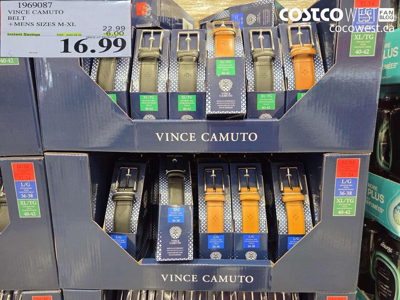 1969087 VINCE CAMUTO BELT + MENS SIZES M-XL ($6.00 INSTANT SAVINGS EXPIRES ON 2026-04-26) $16.99