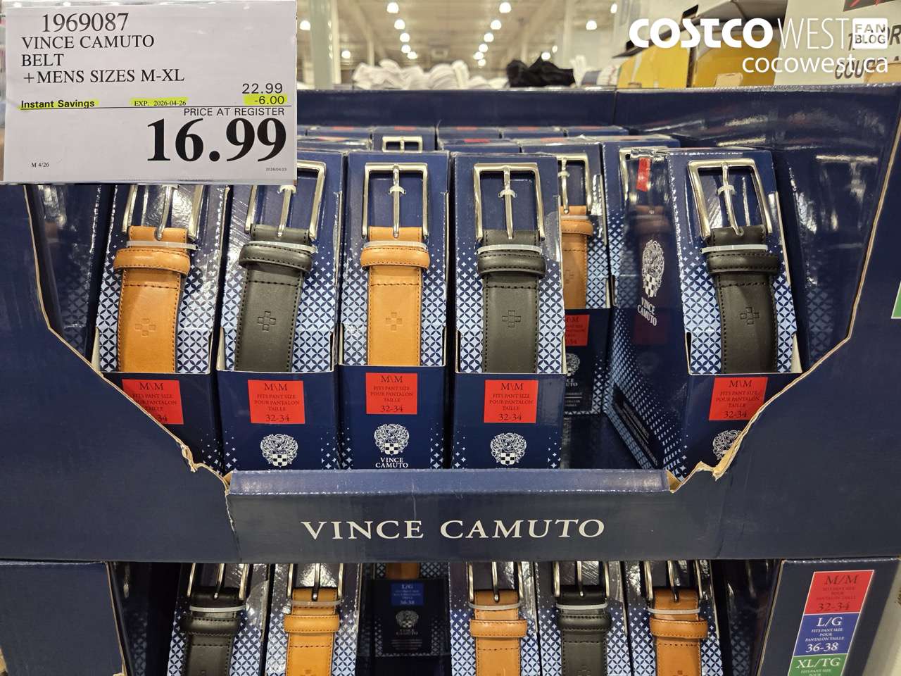 1969087 VINCE CAMUTO BELT + MENS SIZES M-XL ($6.00 INSTANT SAVINGS EXPIRES ON 2026-04-26) $16.99