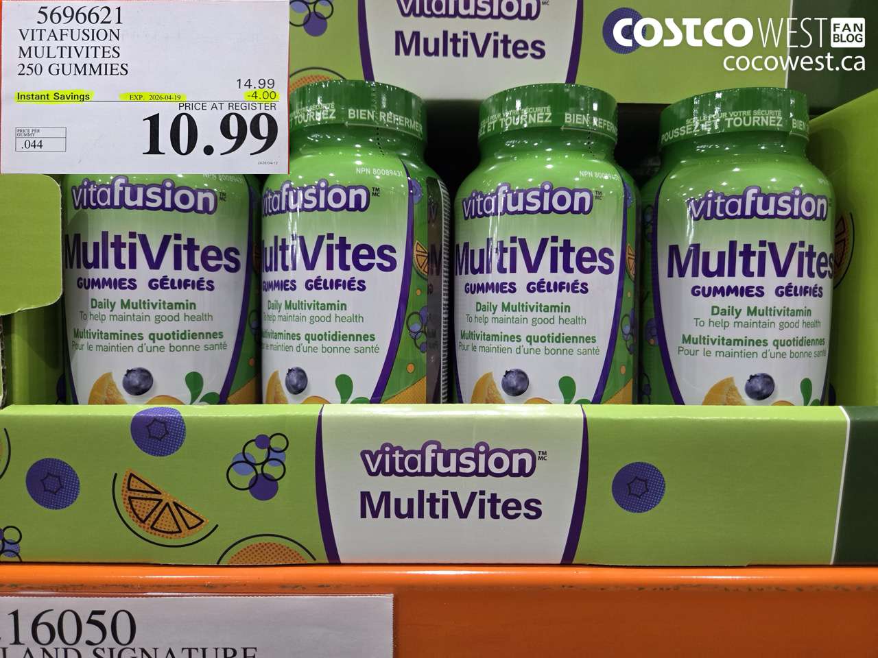 5696621 VITAFUSION MULTIVITAMINS 250 GUMMIES ($4.00 INSTANT SAVINGS EXPIRES ON 2026-04-19) $10.99