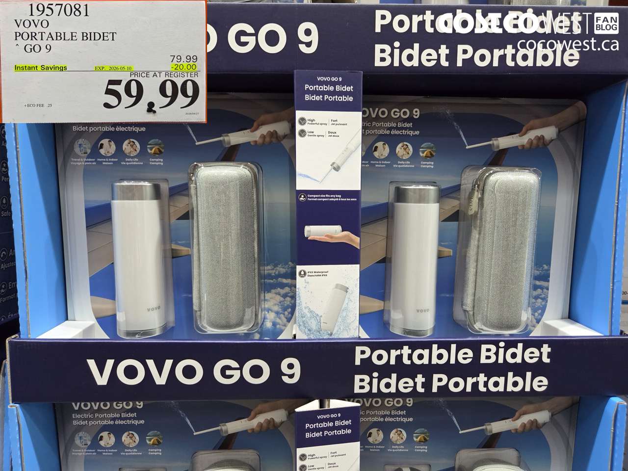 1957081 VOVO PORTABLE BIDET GO 9 ($20.00 INSTANT SAVINGS EXPIRES ON 2026-05-10) $59.99