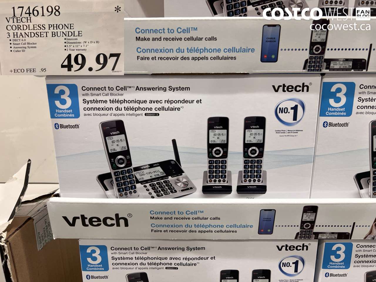 1746198 VTECH CORDLESS PHONE 3 HANDSET BUNDLE $49.97