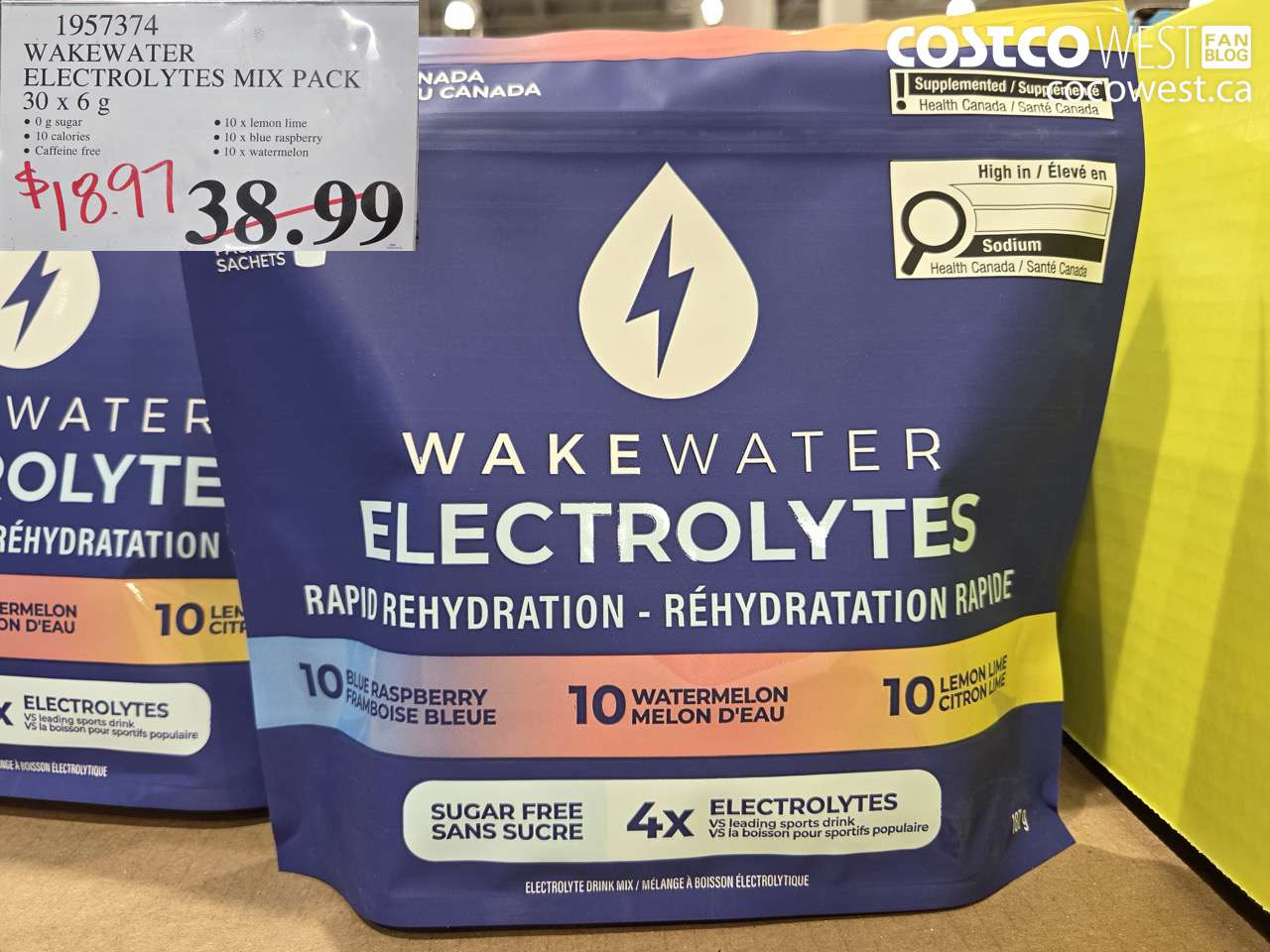 1957374 WAKEWATER ELECTROLYTES MIX PACK 30 X 6 G $18.97