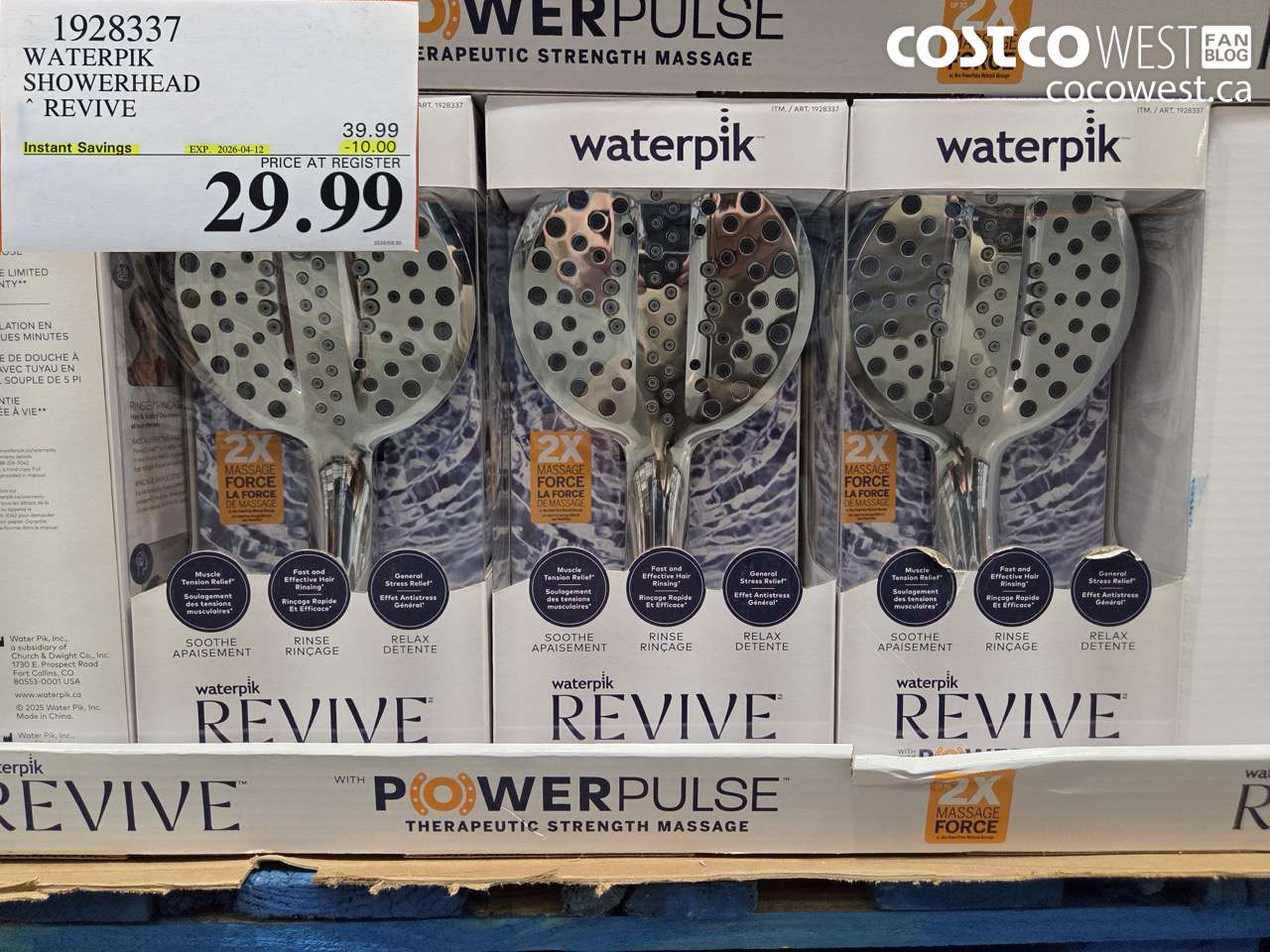 1928337 WATERPIK SHOWERHEAD REVIVE ($10.00 INSTANT SAVINGS EXPIRES ON 2026-04-12) $29.99