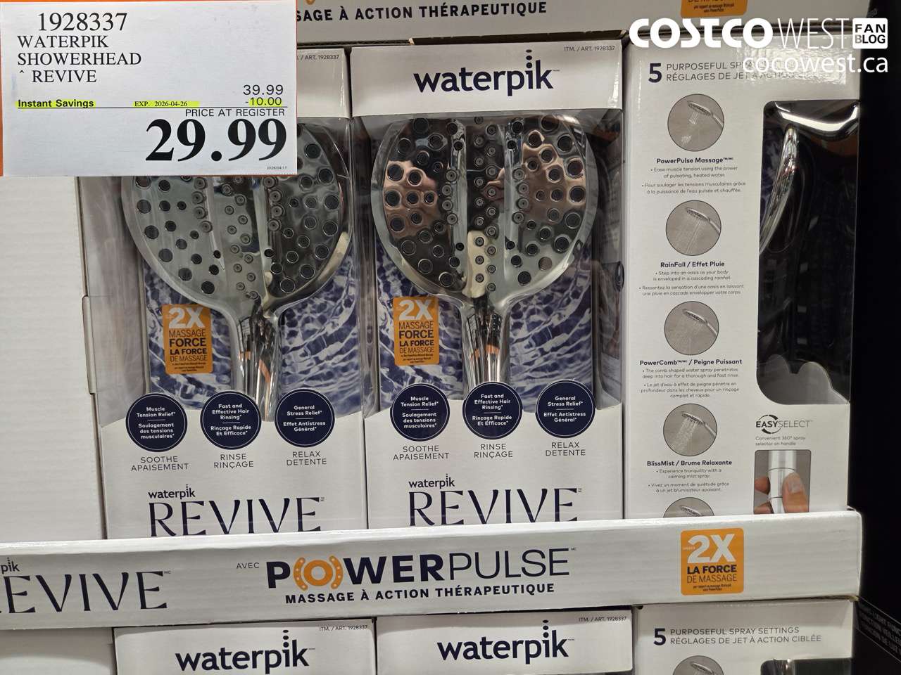 1928337 WATERPIK SHOWERHEAD REVIVE ($10.00 INSTANT SAVINGS EXPIRES ON 2026-04-26) $29.99