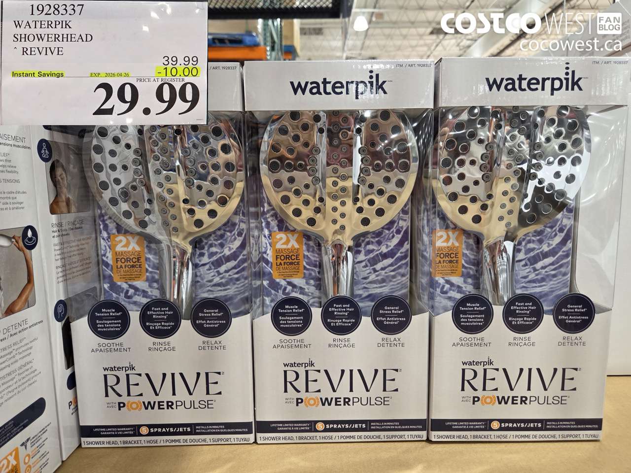 1928337 WATERPIK SHOWERHEAD REVIVE ($10.00 INSTANT SAVINGS EXPIRES ON 2026-04-26) $29.99