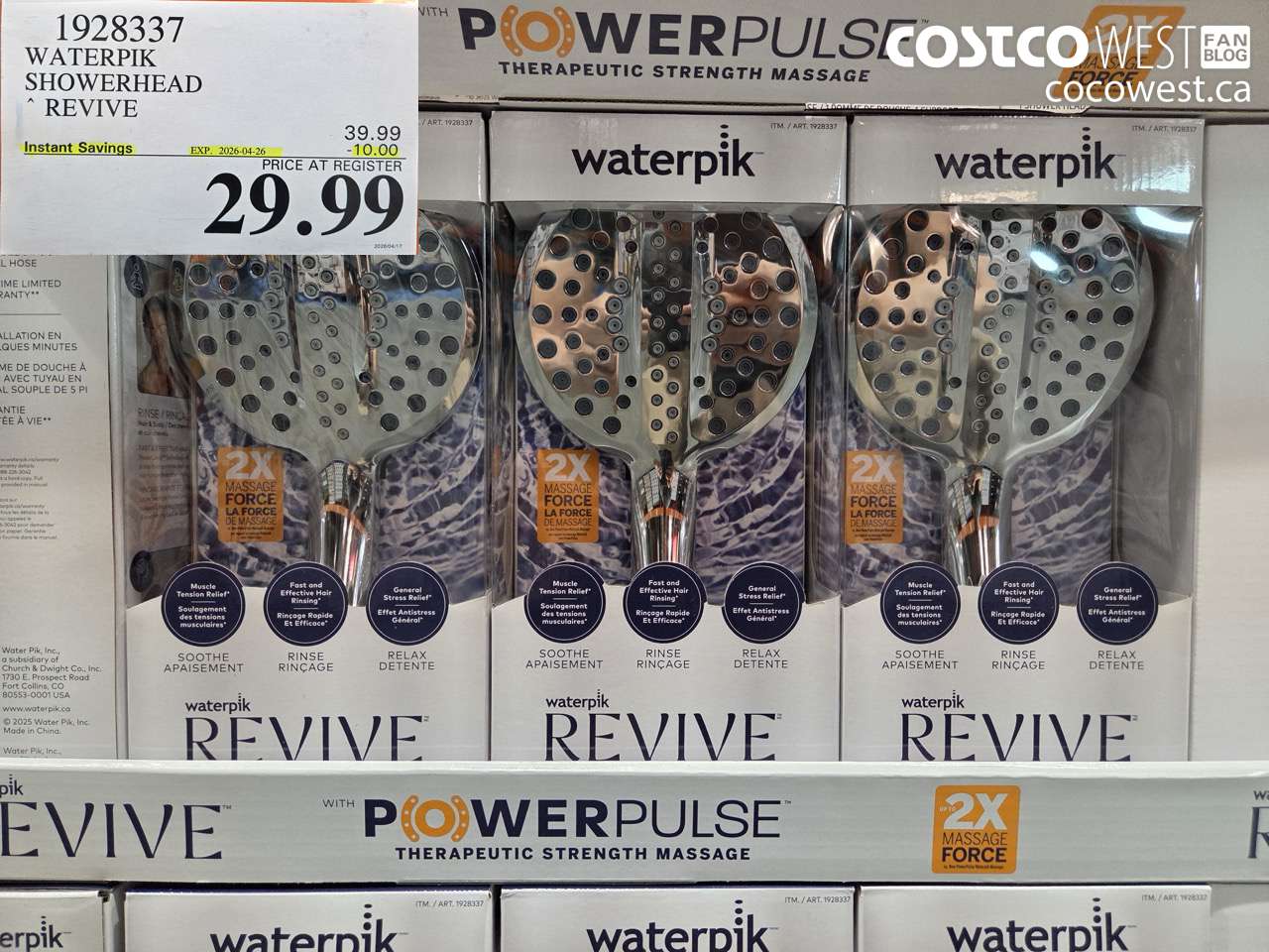 1928337 WATERPIK SHOWERHEAD REVIVE ($10.00 INSTANT SAVINGS EXPIRES ON 2026-04-26) $29.99