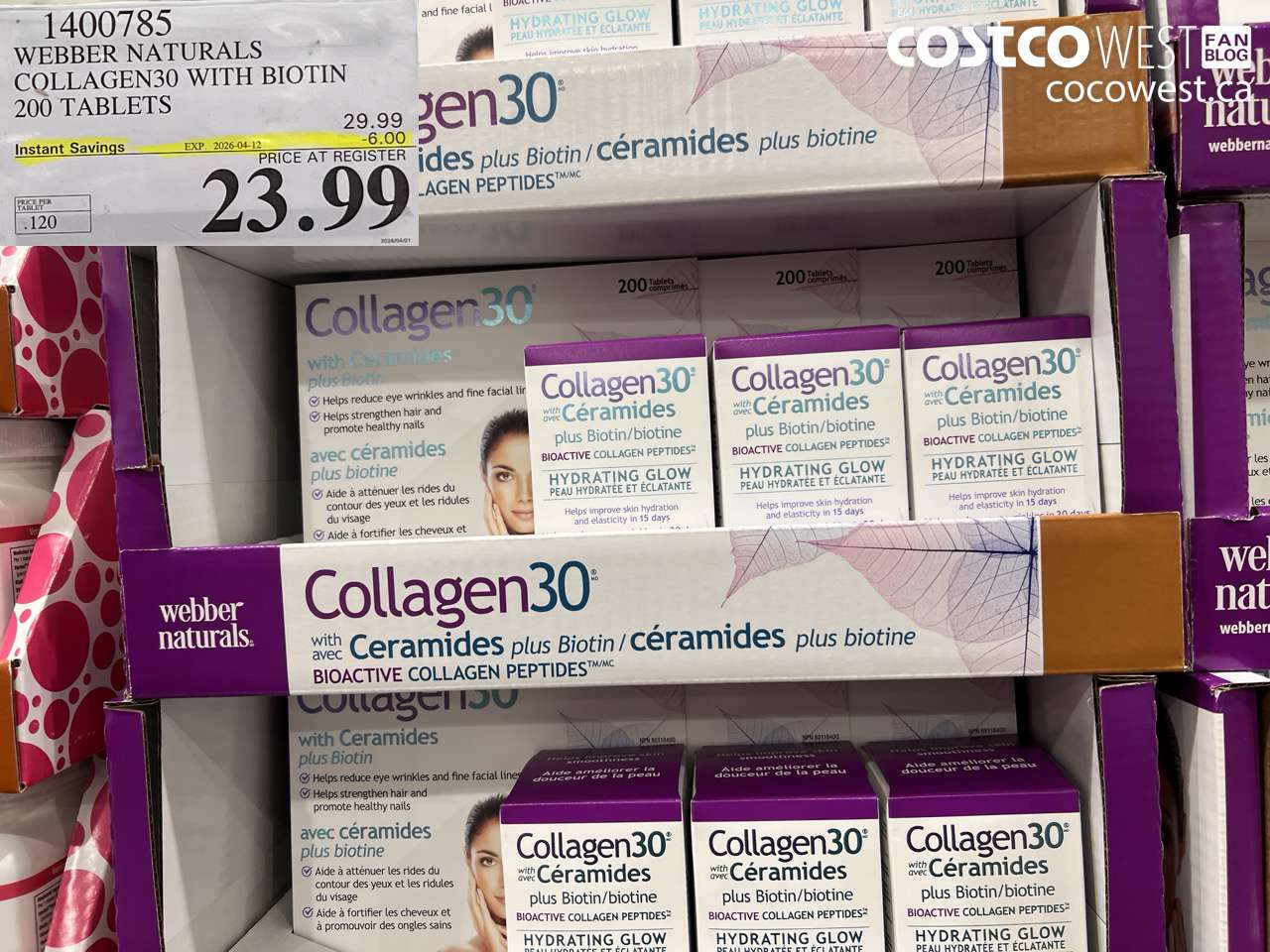 1400785 WEBBER NATURALS COLLAGEN30 WITH BIOTIN 200 TABLETS ($6.00 INSTANT SAVINGS EXPIRES ON 2026-04-12) $23.99