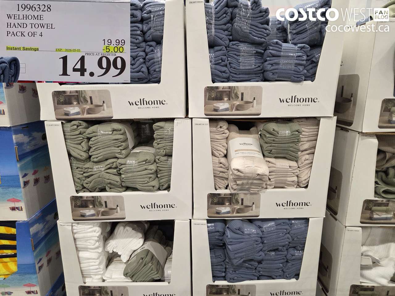 1996328 WELHOME HAND TOWEL PACK OF 4 ($5.00 INSTANT SAVINGS EXPIRES ON 2026-05-03) $14.99