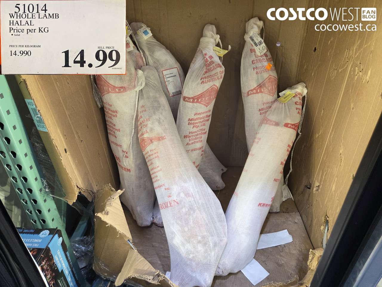 51014 WHOLE LAMB HALAL PRICE PER KG $14.99