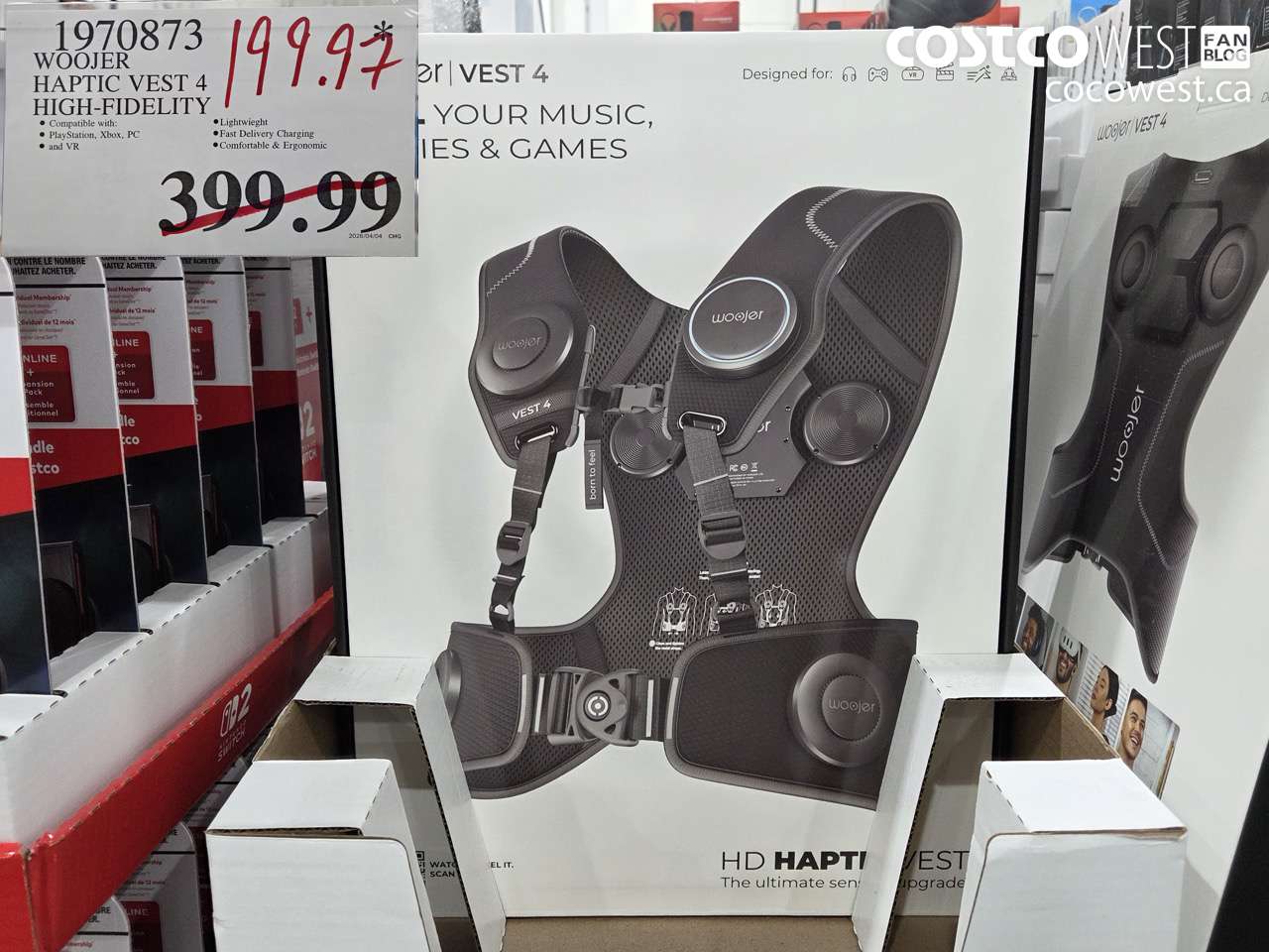 1970873 WOOJER HAPTIC VEST 4 HIGH-FIDELITY $199.97