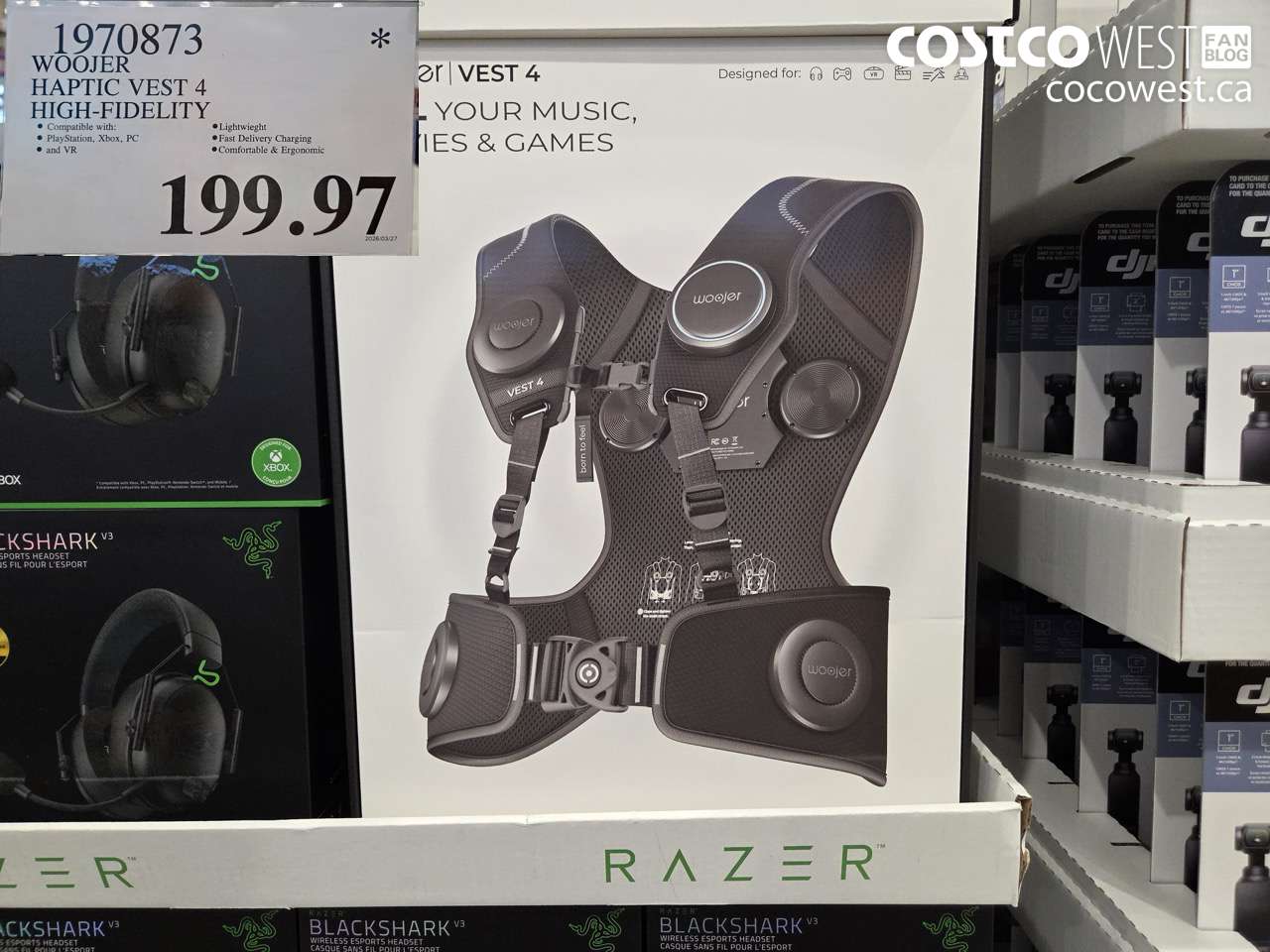 1970873 WOOJER HAPTIC VEST 4 HIGH-FIDELITY $199.97