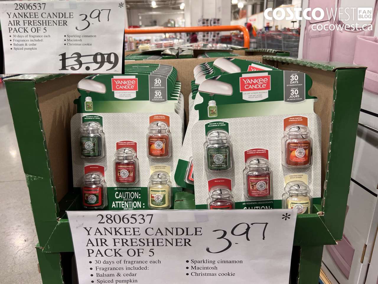 2806537 YANKEE CANDLE AIR FRESHENER PACK OF 5 $3.97