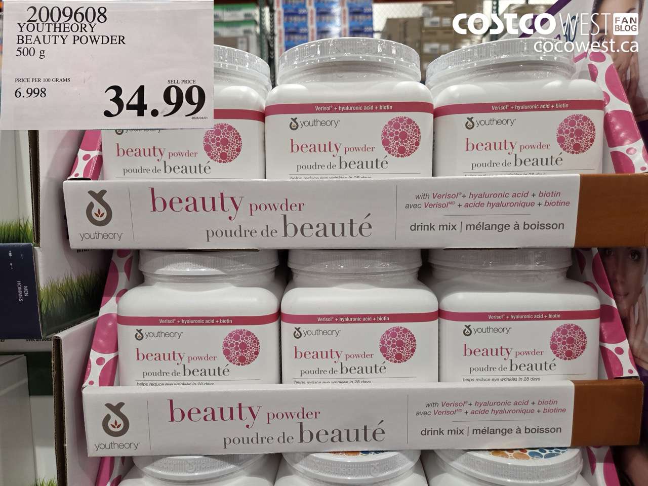 2009608 YOUTHEORY BEAUTY POWDER 500 G $34.99