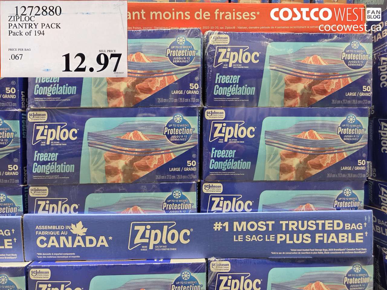 1272880 ZIPLOC PANTRY PACK PACK OF 194 $12.97