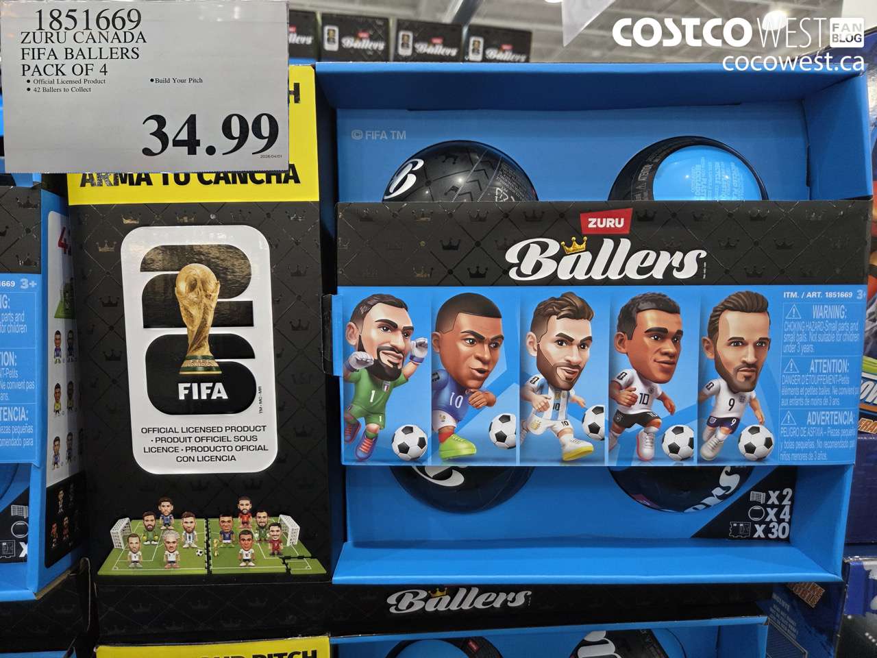 1851669 ZURU CANADA FIFA BALLERS PACK OF 4 $34.99