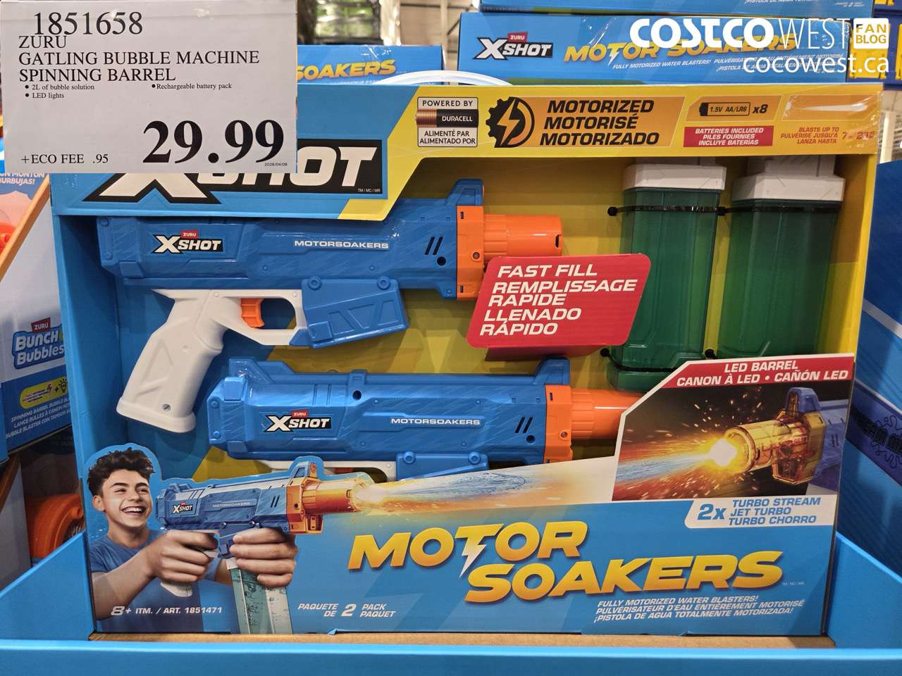 1851658 ZURU GATLING BUBBLE MACHINE SPINNING BARREL $29.99