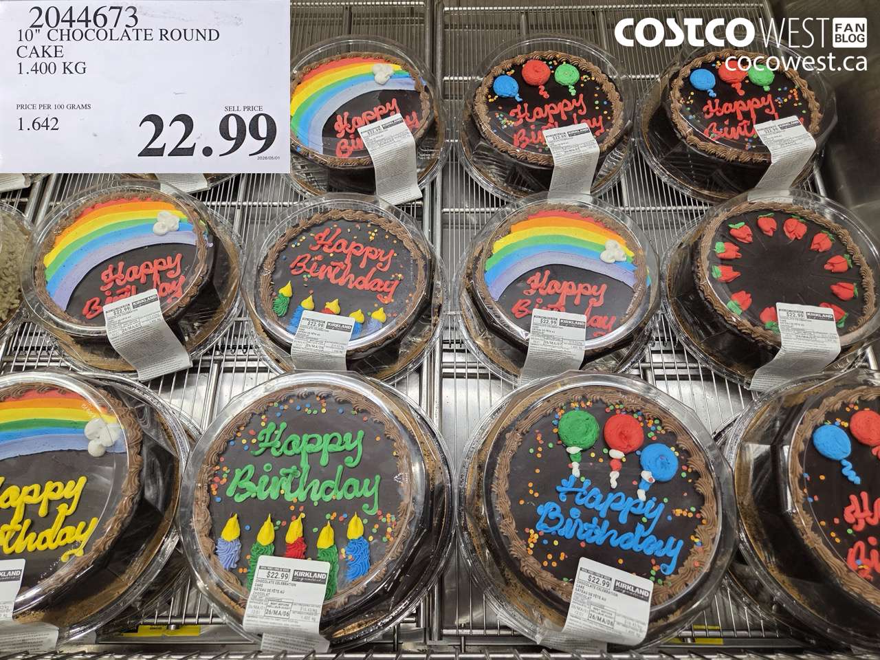 2044673 10 IN CHOCOLATE ROUND CAKE 1.400 KG $22.99