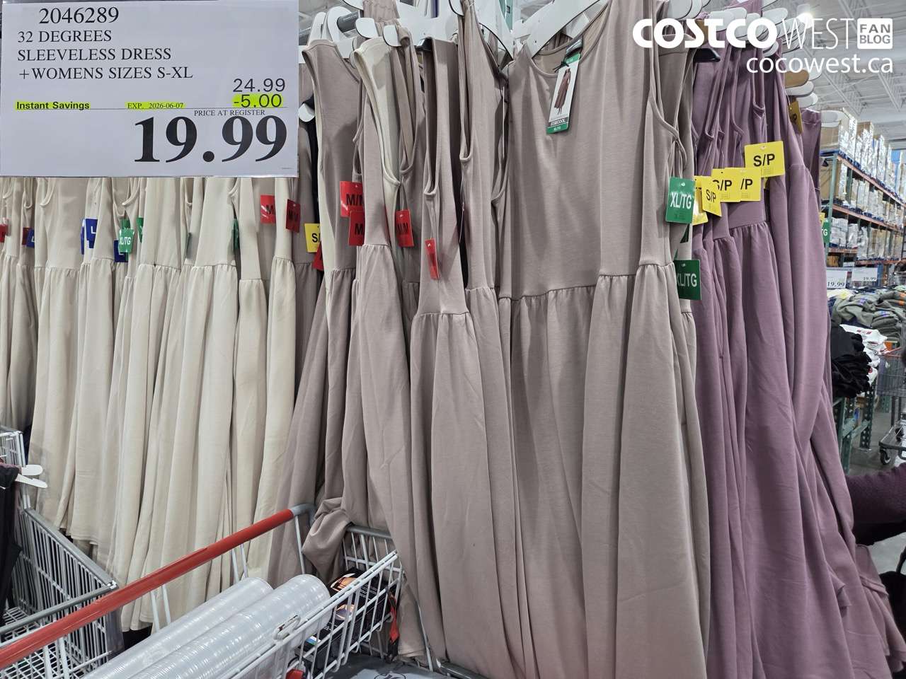 2046289 32 DEGREES SLEEVELESS DRESS + WOMENS SIZES S-XL ($5.00 INSTANT SAVINGS EXPIRES ON 2026-06-07) $19.99