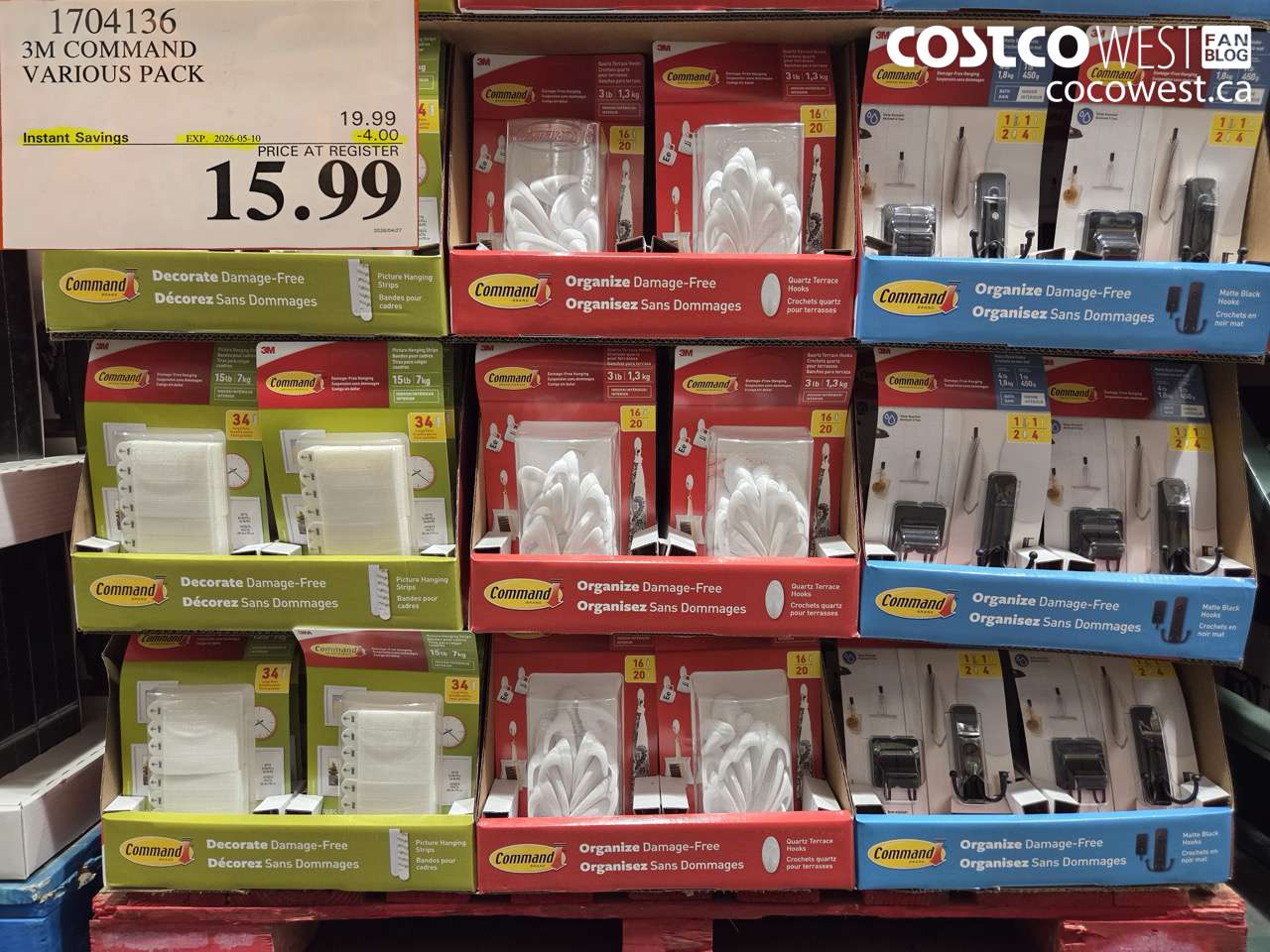 1704136 3M COMMAND VARIOUS PACK ($4.00 INSTANT SAVINGS EXPIRES ON 2026-05-10) $15.99