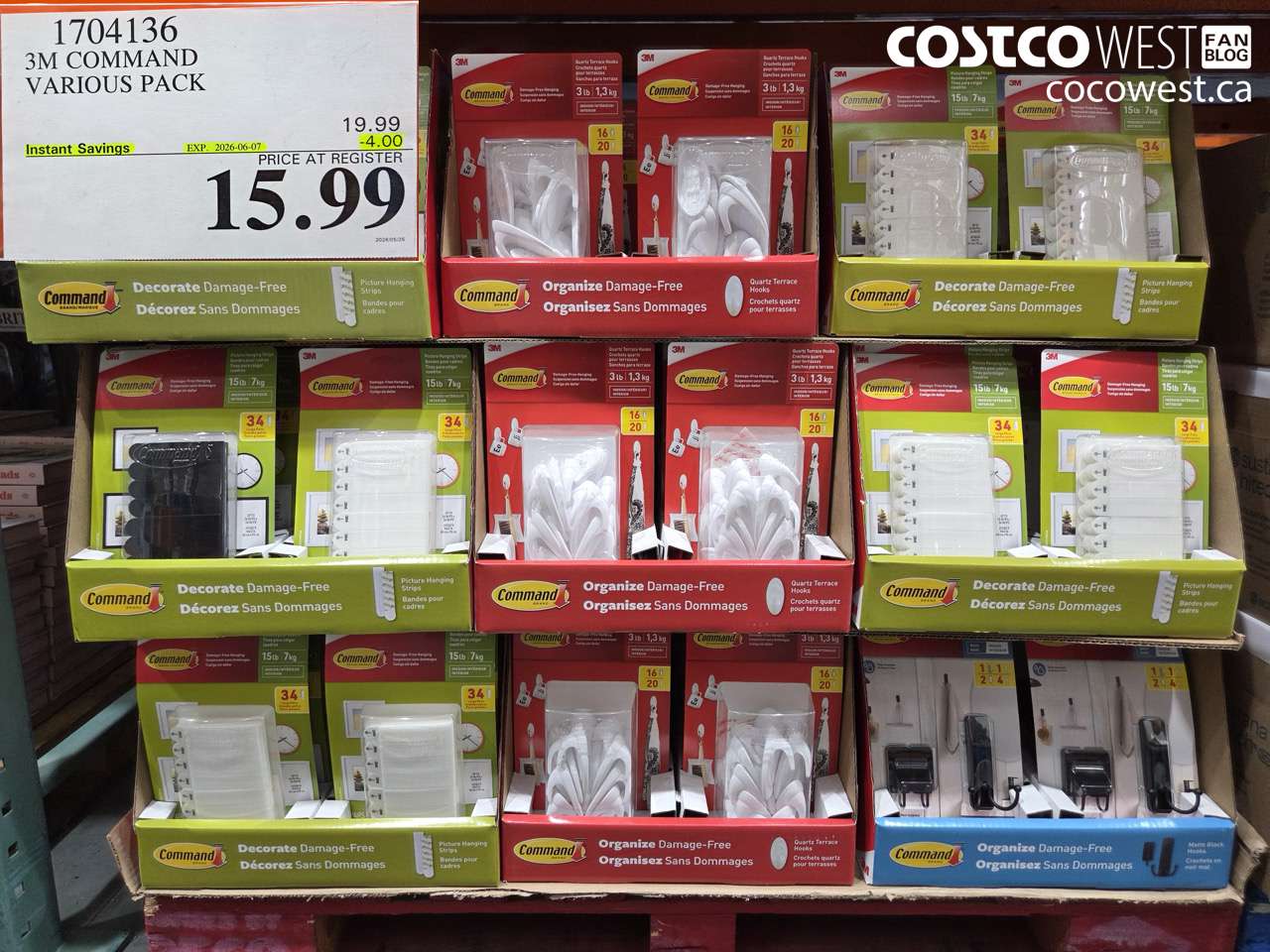 1704136 3M COMMAND VARIOUS PACK ($4.00 INSTANT SAVINGS EXPIRES ON 2026-06-07) $15.99