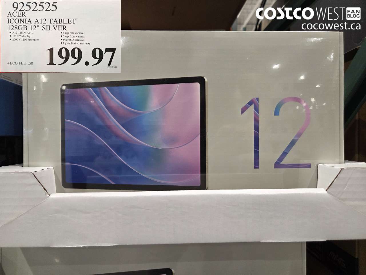 9252525 ACER ICONIA A12 TABLET 128GB 12