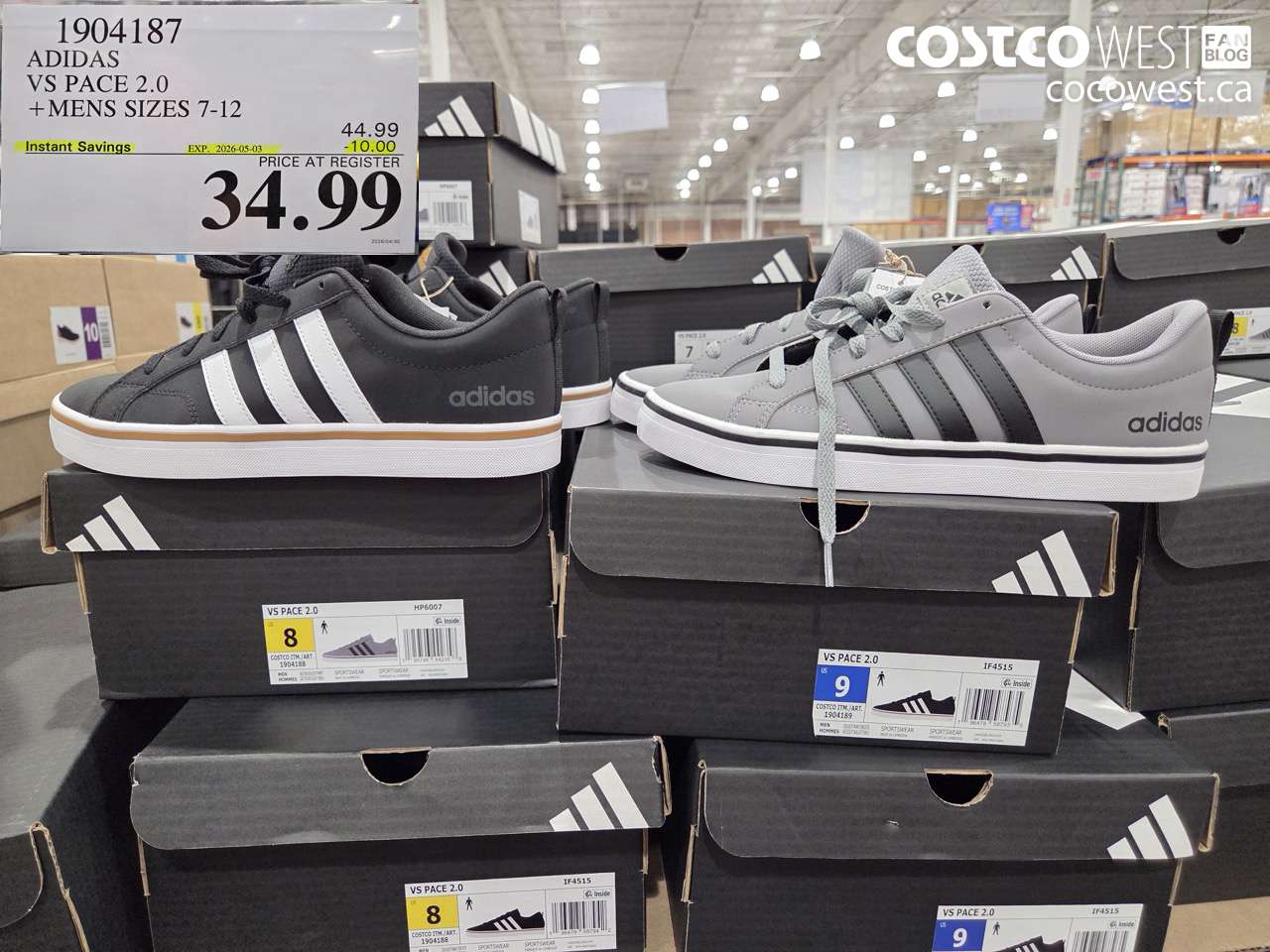 1904187 ADIDAS VS PACE 2.0 +MENS SIZES 7-12 ($10.00 INSTANT SAVINGS EXPIRES ON 2026-05-03) $34.99