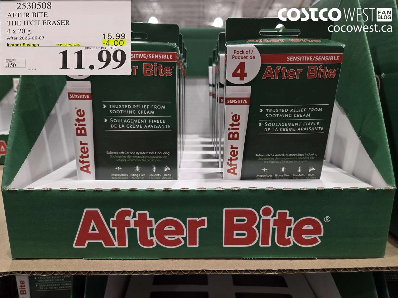 2530508 AFTER BITE THE ITCH ERASER 4 X 20 G ($4.00 INSTANT SAVINGS EXPIRES ON 2026-06-07) $11.99