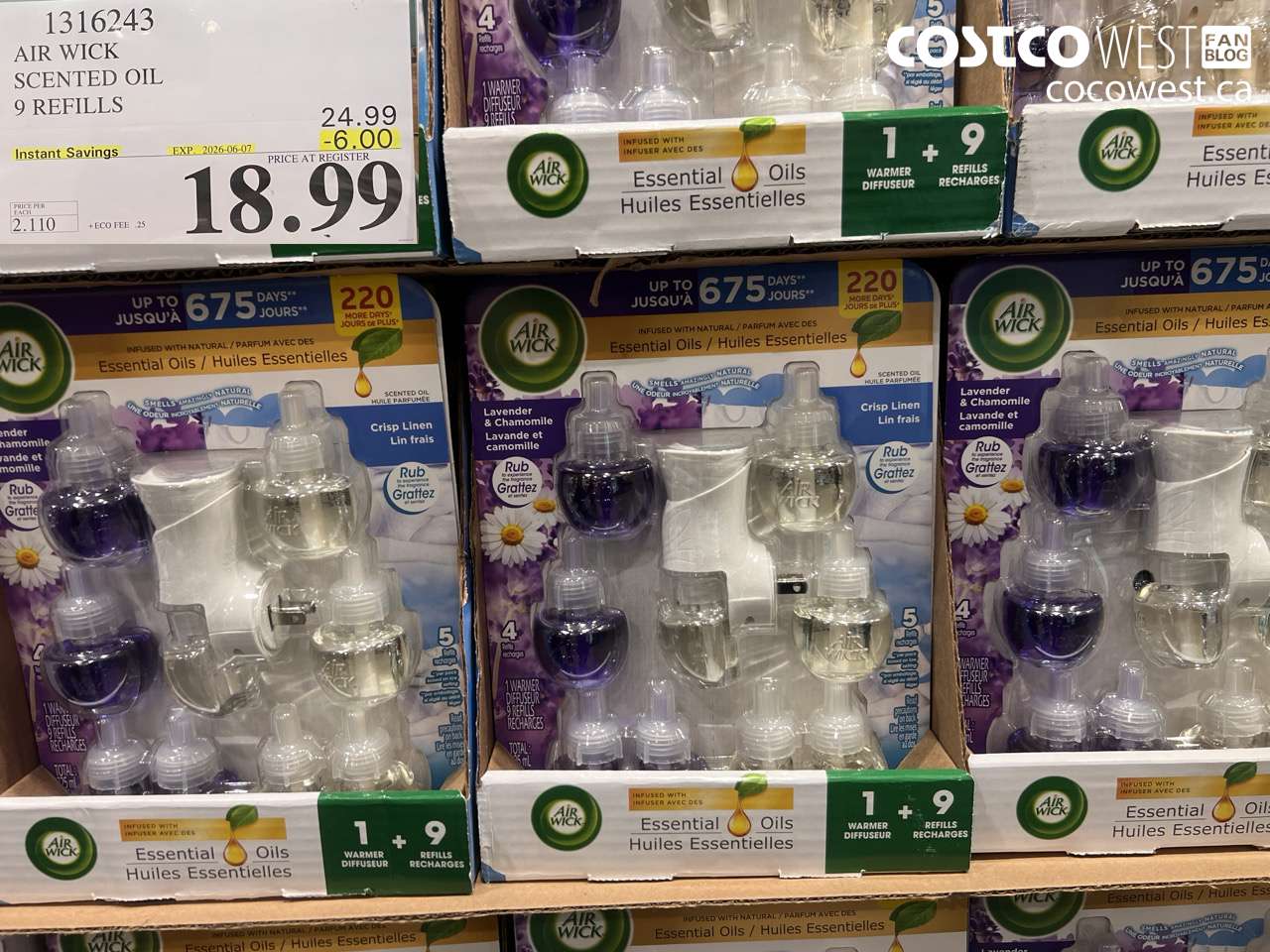 1316243 AIR WICK SCENTED OIL 9 REFILLS ($6.00 INSTANT SAVINGS EXPIRES ON 2026-06-07) $18.99