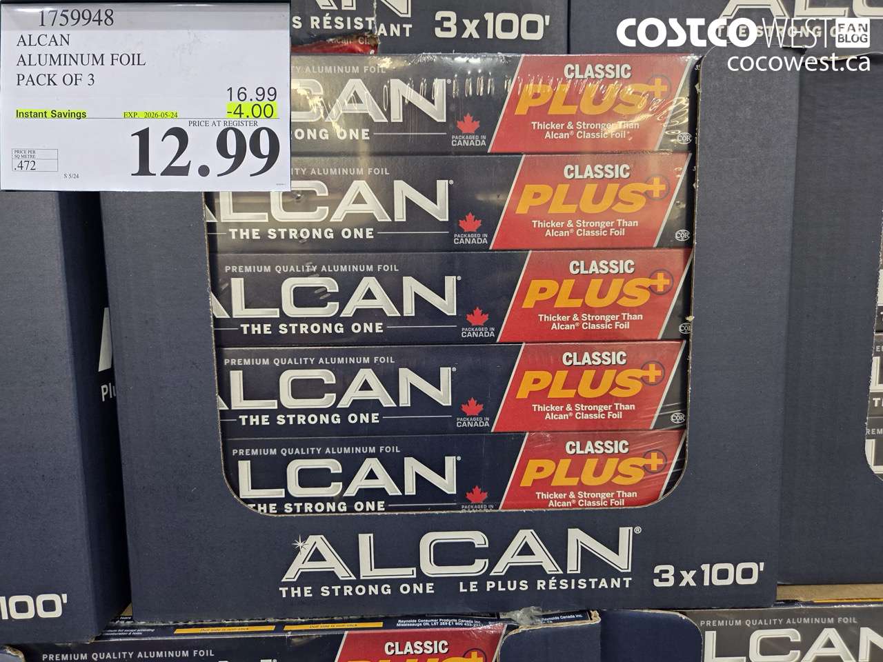 1759948 ALCAN ALUMINUM FOIL PACK OF 3 ($4.00 INSTANT SAVINGS EXPIRES ON 2026-05-24) $12.99