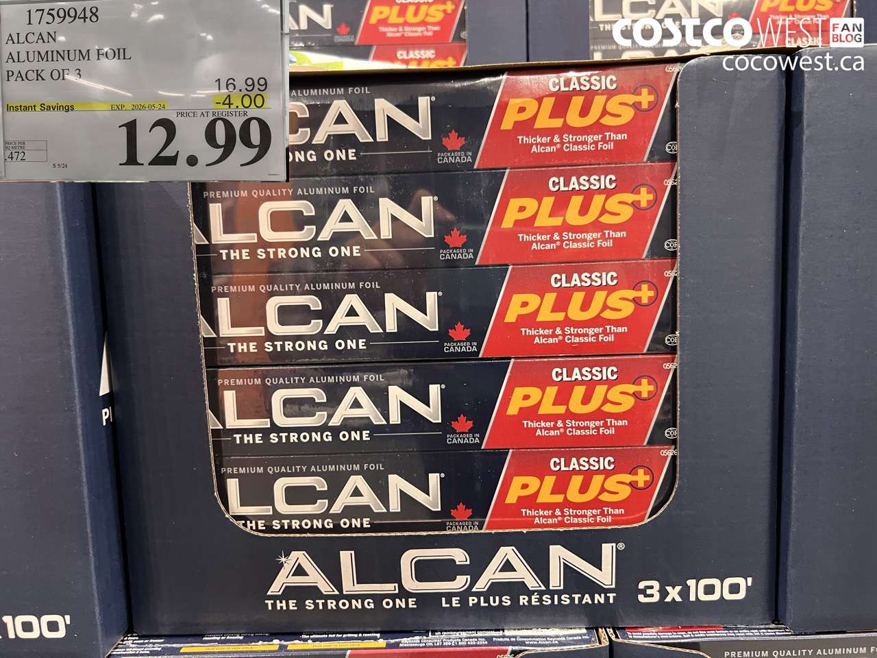 1759948 ALCAN ALUMINUM FOIL PACK OF 3 ($4.00 INSTANT SAVINGS EXPIRES ON 2026-05-24) $12.99